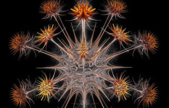Картинка абстракция, цвет, форма, Digital dandelions