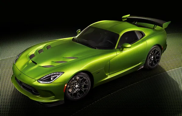 Картинка авто, зеленый, тюнинг, Dodge, суперкар, Viper, SRT