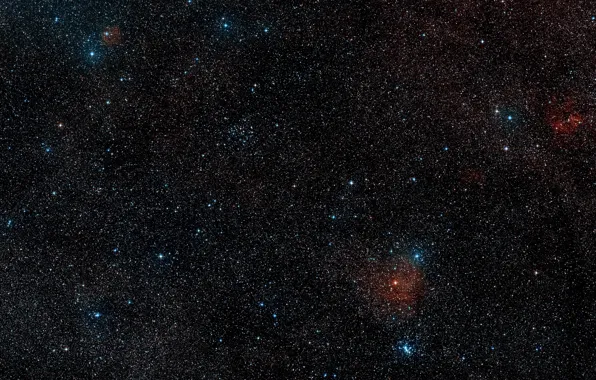 Wide Field View, Digitized Sky Survey 2, IRAS 13481-6124, Constellation of Centaurus, It's surroundings