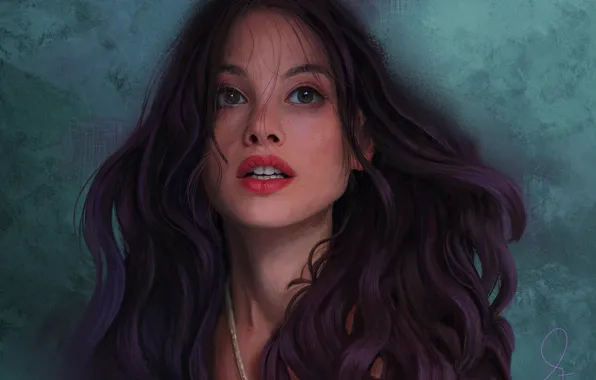 Девушка, портрет, красота, удивление, girl, длинные волосы, long hair, beauty