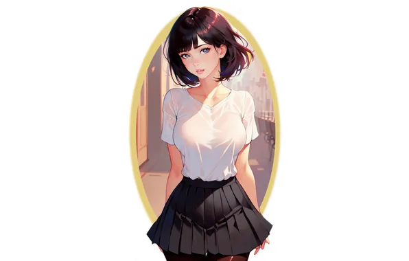 Kawaii, girl, hot, sexy, dress, boobs, anime, short hair