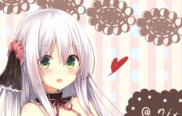Взгляд, аниме, девочка, зелёные глаза, Kantai Collection, Флотская коллекция