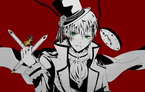 Крест, парень, красный фон, Zetsuen No Tempest, Yoshino Takigawa