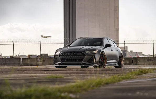 Картинка Audi, Sky, Gray, Avant, RS6, SunSet