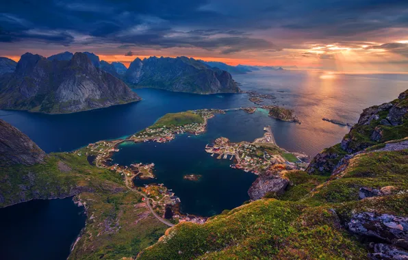 Картинка море, Норвегия, Лофотенские острова
