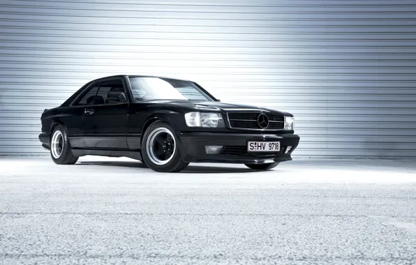 Картинка Mercedes, black, benz, coupe, с126