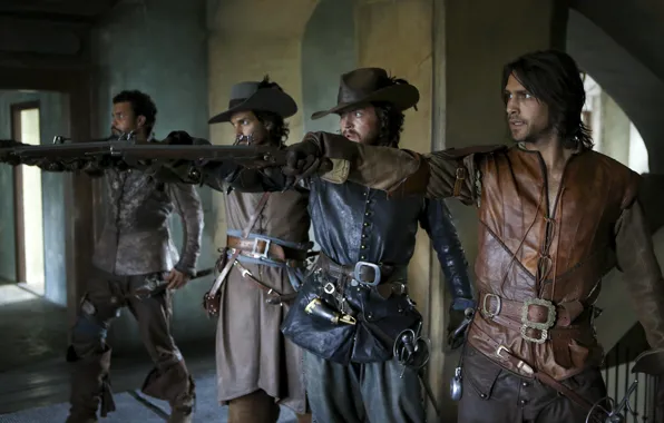 Сериал, Мушкетеры, Athos, The Musketeers, Tom Burke, Luke Pasqualino, Howard Charles, Santiago Cabrera