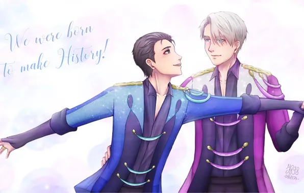 Спорт, аниме, арт, фигурное ктание, Yuri on Ice, Юрий на льду, Виктор Никифоров, Юри Катсукуи