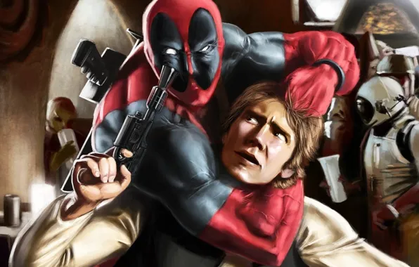 Star Wars, Звёздные войны, Deadpool, Marvel, Дэдпул, Harrison Ford, Харрисон Форд, Han Solo