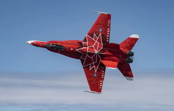 Картинка небо, дизайн, истребитель, Hornet, Хорнет, CF-18