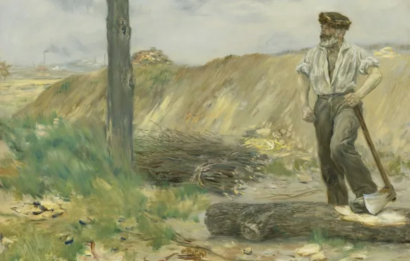 Картина, Дровосек, Jean-Francois Raffaelli, Жан-Франсуа Рафаэлли