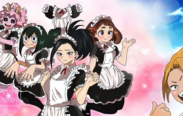 Девушки, парень, My Hero Academia, Boku No Hero Academia, Моя Геройская Академия