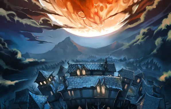 Луна, игра, арт, Heroes of Warcraft, Hearthstone Heroes of Warcraft
