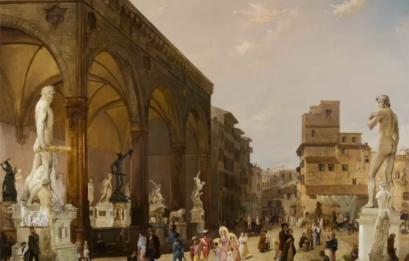 Флоренция, центр, скульптуры, Florence, Carlo Ferrari