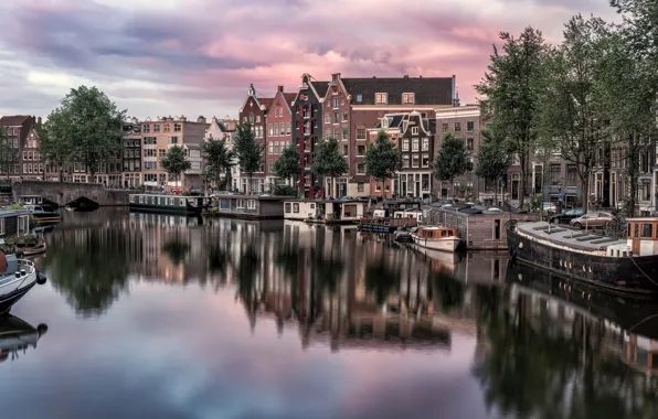 Картинка Амстердам, Нидерланды, Amsterdam, Голландия, Kromme Waal