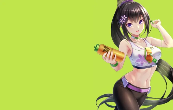 Sexy, Anime, fitness, tights, sweaty, water bottle
