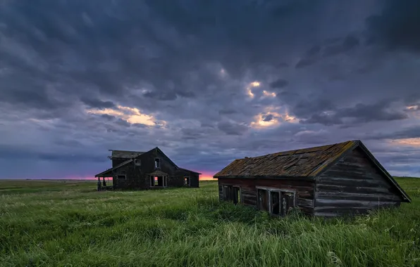 Картинка поле, пейзаж, Alberta, Abandoned Homestead