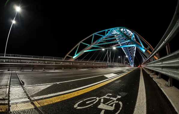 Картинка ночь, мост, город