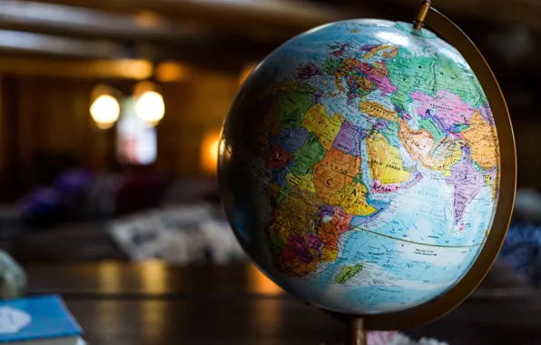 Globe, relief, countries