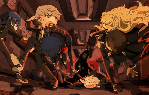 Арт, тоннель, малыши, Persona 5, Персона