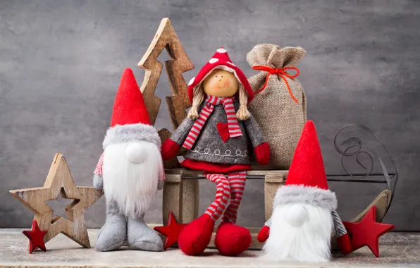 Украшения, игрушки, кукла, Новый Год, Рождество, happy, Christmas, vintage