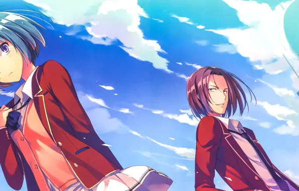 Небо, девушка, парень, Youkoso Jitsuryoku Shijou Shugi no Kyoushitsu e, Добро Пожаловать В Класс Элиты