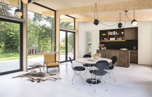 Интерьер, столовая, обеденная зона, House in Leuven, detached house with ooutdoor area, особняк с открытой …