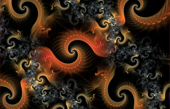 Абстракция, цвет, фрактал, wallpapers, 3d графика