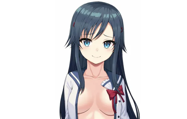 Girl, sexy, long hair, boobs, anime, beautiful, brunette, erotic