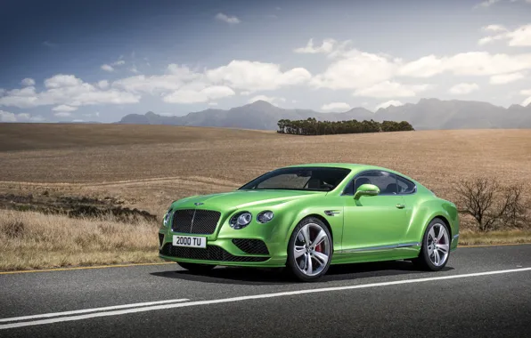 Картинка фото, Bentley, Continental, Автомобиль, GT Speed, 2015, Салатовый, Металлик