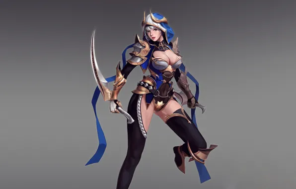 Girl, Fantasy, Art, Assassin, Style, Illustration, Blades, Figure