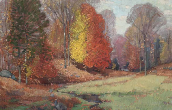 Пейзаж, картина, Karl Albert Buehr, Карл Альберт Бюр, 1943-49, Осень в Новой Англии