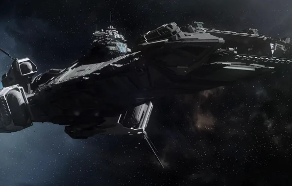 Космос, звезды, полет, звездолет, Star Citizen, RSI Bengal
