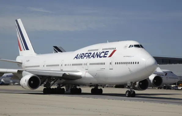 Картинка Аэропорт, Boeing, Боинг, 747, Самолёт, Пассажирский, 400, AirFrance