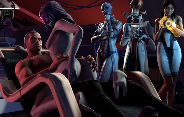 Попа, грудь, тело, shepard, Tali'Zorah vas Normandy, quarian, asari, Mordin Solus