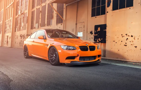 Картинка BMW, Orange, E92, GTS, Building, M3