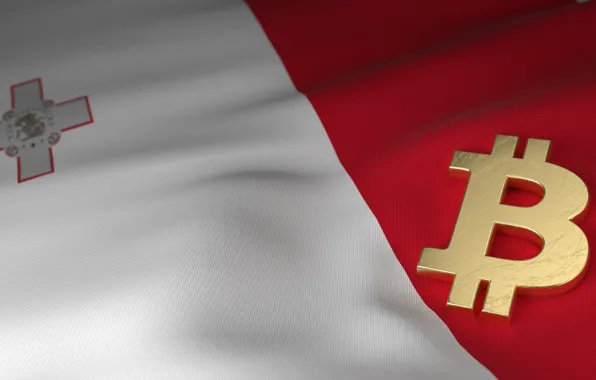 Картинка размытие, флаг, мальта, bitcoin, malta, биткоин