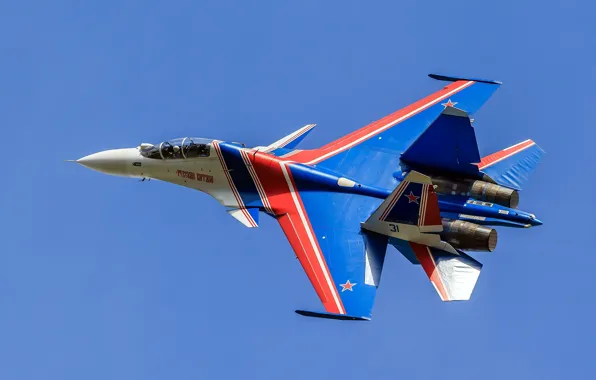 Картинка истребитель, полёт, Су-30СМ, «Русские Витязи»