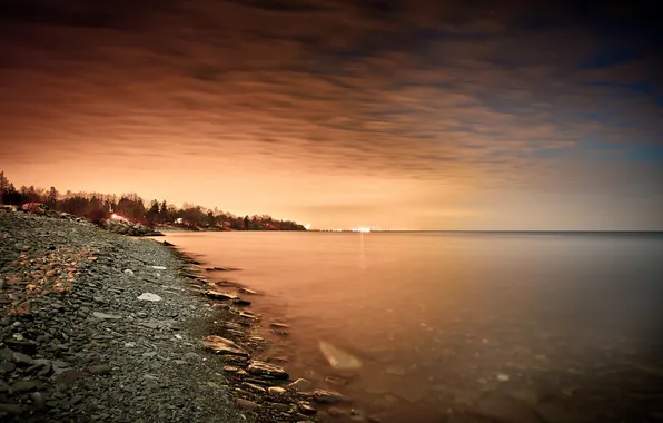 Море, пейзаж, ночь