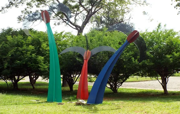 Brazil, Sao Paulo, Ibirapuera Park, Miragem Sculpture