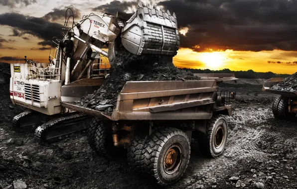 Машины, тяжелая техника, карьерный экскаватор, Terex O&amp;K RH120-E