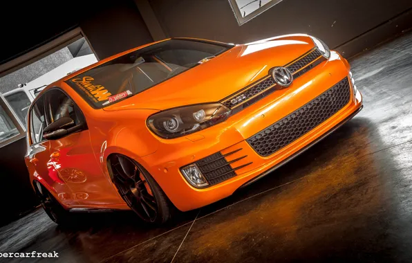 Volkswagen, golf, gti, orange