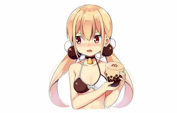 Girl, sexy, cleavage, long hair, boobs, anime, beautiful, red eyes