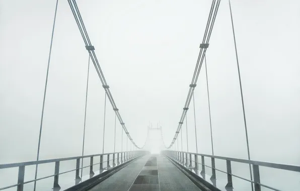 Картинка мост, туман, перспектива
