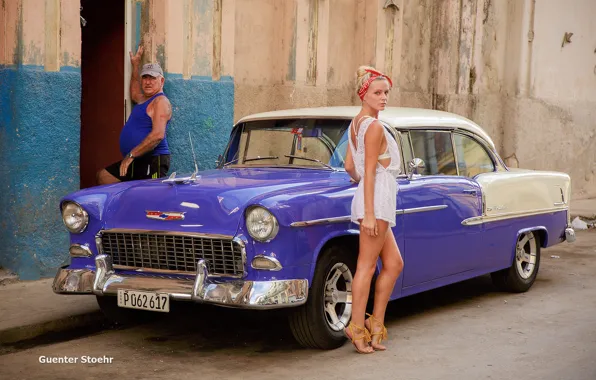 Car, girl, wall, house, sexy, dress, legs, photography