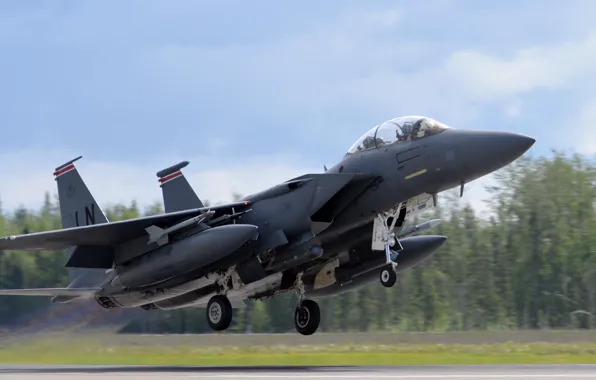 Истребитель, Форсаж, USAF, Пилот, F-15E Strike Eagle, Шасси, ПТБ, AIM-120 AMRAAM