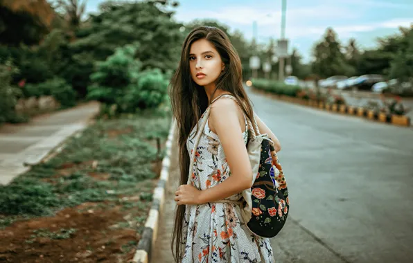 Картинка girl, dress, street, look