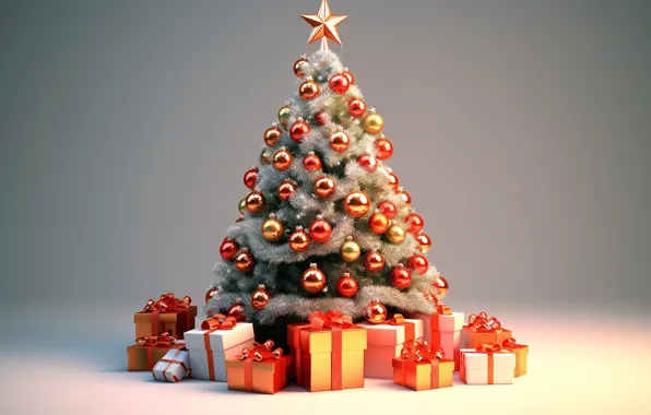 Картинка шары, елка, colorful, Новый Год, Рождество, подарки, new year, happy