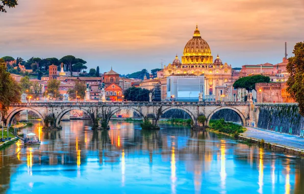 City, город, Рим, Италия, Italy, Cathedral, panorama, Europe