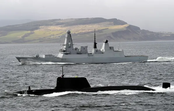 Флот, АПЛ, Royal Navy, Эскадренные миноносцы типа 45, ПЛАТ, Великобриания, Type 45 destroyer, Astute class